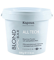 Kapous Professional Blond Bar All tech - Обесцвечивающий порошок с антижелтым эффектом, 500 г
